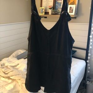 Black Denim Overalls with cute zipper detail